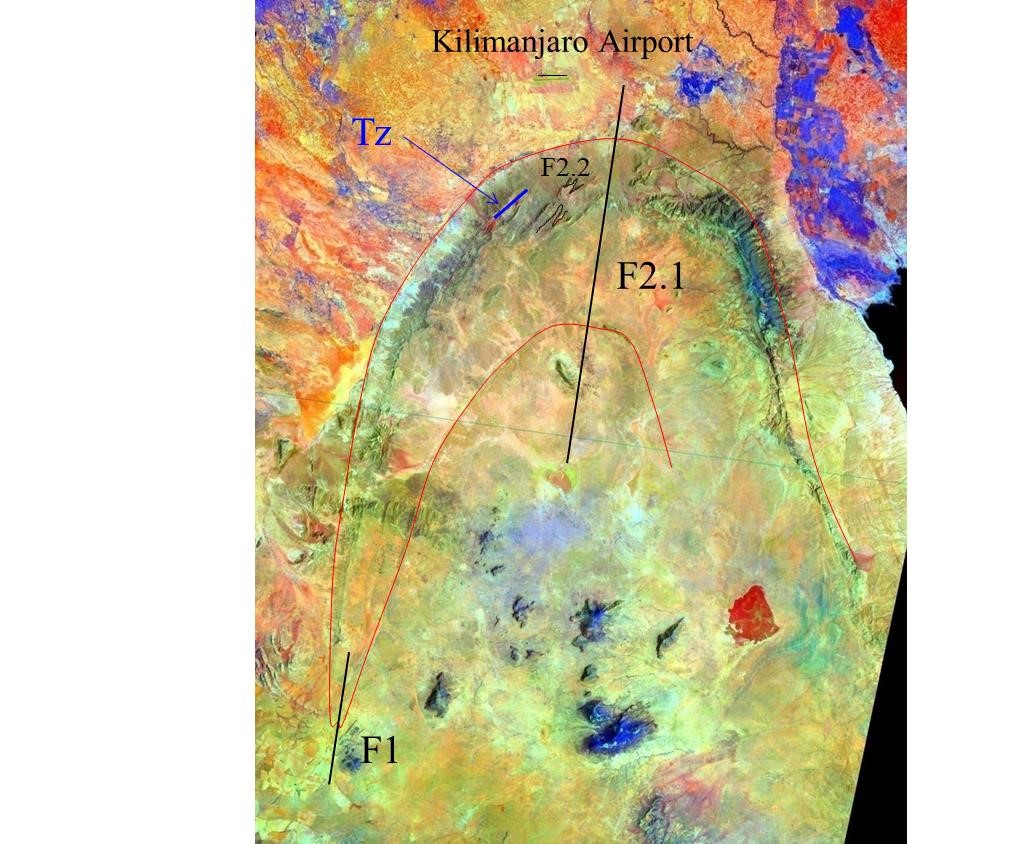 Large scale satellite image of the only known place in the world where Tanzanite was formed.
