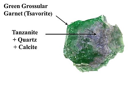 The amazing in situ process of Tsavorite slowly becoming Tanzanite captured as a moment frozen forever in time. 