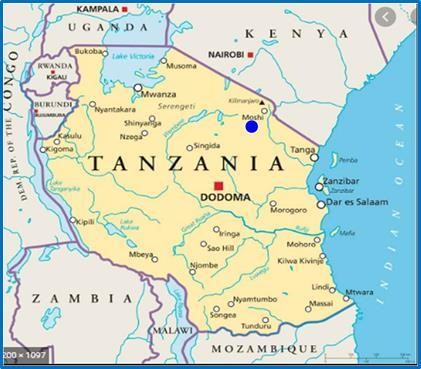 Map of Tanzanite mines area 